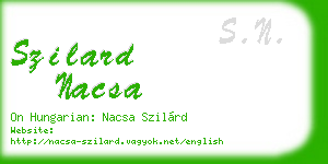 szilard nacsa business card